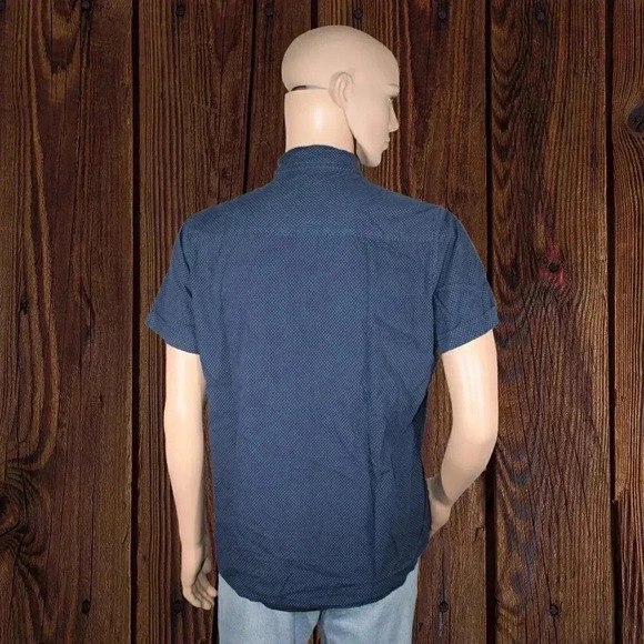 Button Up Collard Dress Navy Shirt AirWalk M - Picture 4 of 5